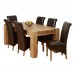 1home Full Solid Oak Dining Table Set With Chunky Legs Room Furniture 200cm (table With 6 Chairs)