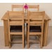 Hampton Solid Oak (120 - 160 Cm) Extending Dining Table & 4 Lincoln Chairs
