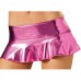 Tiaobug Womens Pantent Leather Pleated Mini Skirt With Inside Panties Clubwear Rose One Size