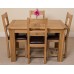 Hampton Solid Oak (120 - 160 Cm) Extending Dining Table & 4 Lincoln Chairs