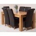 Kuba Solid Oak 180 X 90 X 78 Cm Dining Room Kitchen Table & 6 Brown Montana Leather Chairs
