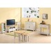 Metro Painted End Table - Lamp Table - Side Table With Under Shelf - Finish : Stone White Painted Sides And Oak Top - Living Room - Bedroom Furniture