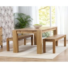 Madrid 2m Solid Oak Dining Table With 2 Solid Oak Benches