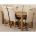 French Rustic Solid Oak 180 Diing Table & 6 Ivory Washington Dining Chairs