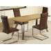 Centurion Supports Caspian Italian-styled Solid Oak Dining Table With Brown Leather High-back Dining Chairs (dining Table With 4-dining Chairs)