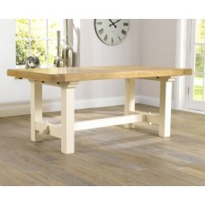 Country Painted Solid Oak Furniture Extending Dining Table With 6 Marino Chairs