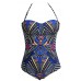 Bestime Womens Sweetheart Bandeau Print One-piece Swimwear Size L