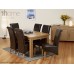 1home 100% Solid Oak Extending Dining Table Room Furniture Extendable 150cm To 195cm (table With 6 Chairs)