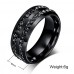 Yc Top Classic Black Titanium Steel Cubic Zirconia 8mm Fashion Men Ring Size X 1/2 Uk