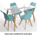 Charles Jacobs Dining/office Chair X2 (pair) In Light Blue With Solid Wood Oak Legs, New Cushioned Contemporary Design For Extra Comfort, Modern Lounge Furniture