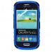 Magic Global Gadgets - New Blue Heavy Duty Armour Triple Defender Tough Shockproof With Stand Hard Case Cover For Samsung Galaxy S3 Mini I8190 With Screen Guard & Stylus