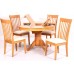 Hgg Extending Dining Table And 4 Chairs - Dining Table And 4 Chairs - Round Extending Dining Table - 4 Seater Dining Set - Colour Light Oak