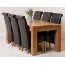 Kuba Solid Oak 180 X 90 X 78 Cm Dining Room Kitchen Table & 6 Brown Montana Leather Chairs