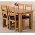 Hermosa Windsor Extendable Dining Table And 4 Lincoln Chairs With Lacquer Finish, Solid Oak, Brown, Small, 120 X 80 X 76 Cm