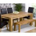 Madrid 2m Solid Oak Dining Table With 2 Solid Oak Benches