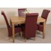 Bevel Solid Oak 120 Dining Room Table And 4 Montana Dining Chairs *available In 4 Colours* (burgundy)