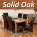 1home 100% Solid Oak Extending Dining Table Room Furniture Extendable 150cm To 195cm (table With 6 Chairs)