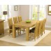 Chunky Solid Wood Tuscany 180cm Dining Table With Six Solid Wood Dining Chairs