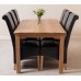 Aspen Solid Oak 150 Cm Dining Table With 6 Black Montana Chairs