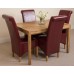 Bevel Solid Oak 120 Dining Room Table And 4 Montana Dining Chairs *available In 4 Colours* (burgundy)