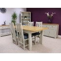 Aspen Painted Oak Sage / Grey Extending Dining Table And 4 Chairs / Dining Table Set