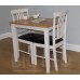 Small White And Solid Oak Dining Table + 2 Chairs - Wooden Dining Set