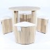 Charles Jacobs Dining Table With Four Cream Stools Set Oak Finish, Space Saver Furniture - Premium Quality