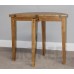 Round Solid Natural Finish Rubberwood Folding Table And 2 Chairs Dining Set