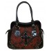 Dark Star Ornate Brocade Cotton/gloss-patent Pvc Handbag Ds/bg/7587 (black/red)