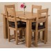 Hermosa Windsor Extendable Dining Table And 4 Lincoln Chairs With Lacquer Finish, Solid Oak, Brown, Small, 120 X 80 X 76 Cm