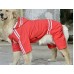 Amss Extra Large Size Waterproof Pet Clothing Heavy Duty Dog Raincoat Hoodies Coat ,neck 62cm - Red