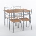 Aingoo 5 Piece Dining Table And Chairs Sets, Silver And Oak