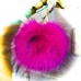 3 For 2! 18cm Hot Pink Massive Fluffy Raccoon Fur Pompoms Big Designer Mobile Car Charm Cute Animal Monster Celebrity Over Sized Furry Friend Fob Bag Pendant Soft Fluffy Rabbit Fur Ball Pendant Ladies Cerise Xl Xxl