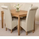 Bevel Solid Oak 120 Dining Room Table And 4 Montana Dining Chairs *available In 4 Colours* (ivory)