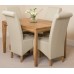 Bevel Solid Oak 120 Dining Room Table And 4 Montana Dining Chairs *available In 4 Colours* (ivory)