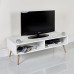 Modern Scandinavian White Retro Home Furniture Range With Solid Oak Legs, Sideboard, Tv Stand, Coffee Tables And Dining Furniture (two Hole Tv Stand/table)