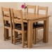 Hampton Solid Oak (120 - 160 Cm) Extending Dining Table & 4 Lincoln Chairs