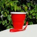 Collapsible Travel Cup - 100% Food-grade Silicone Mug For Camping And Hiking, Red - By Not Just A Gadget