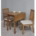 Solid Wood Extending Dining Table + 2 Chairs - Oak Finish