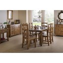 Julian Bowen Mayflower Extending Dining Table And 4-chairs Set With English Oak Finish, Distressed Pine