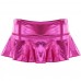 Tiaobug Womens Pantent Leather Pleated Mini Skirt With Inside Panties Clubwear Rose One Size