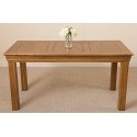 French Rustic Solid Oak 150 Cm Dining Table & 6 Brown Montana Dining Chairs