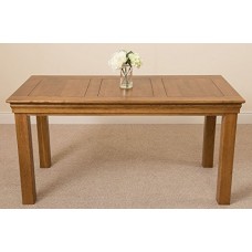 French Rustic Solid Oak 150 Cm Dining Table & 6 Brown Montana Dining Chairs