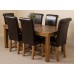 French Rustic Solid Oak 180 Diing Table & 6 Brown Washington Dining Chairs