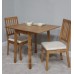 Solid Wood Extending Dining Table + 2 Chairs - Oak Finish