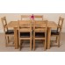 Hampton Solid Oak (120 - 160 Cm) Extending Dining Table & 6 Brown Lincoln Chairs