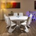 Modern Dining Table White Gloss Round / Oval Extending 1050-1350mm New Modern Dining Table White Gloss Round / Oval Extending 1050-1350mm New