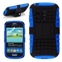 Magic Global Gadgets - New Blue Heavy Duty Armour Triple Defender Tough Shockproof With Stand Hard Case Cover For Samsung Galaxy S3 Mini I8190 With Screen Guard & Stylus