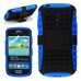 Magic Global Gadgets - New Blue Heavy Duty Armour Triple Defender Tough Shockproof With Stand Hard Case Cover For Samsung Galaxy S3 Mini I8190 With Screen Guard & Stylus