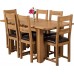 Hermosa Windsor Extendable Dining Table And 6 Lincoln Chairs With Lacquer Finish, Solid Oak, Brown, Small, 120 X 80 X 76 Cm